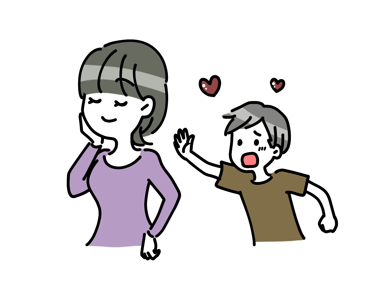 追う男性と追われる女性のイラスト | うささんのシンプルフリー素材館